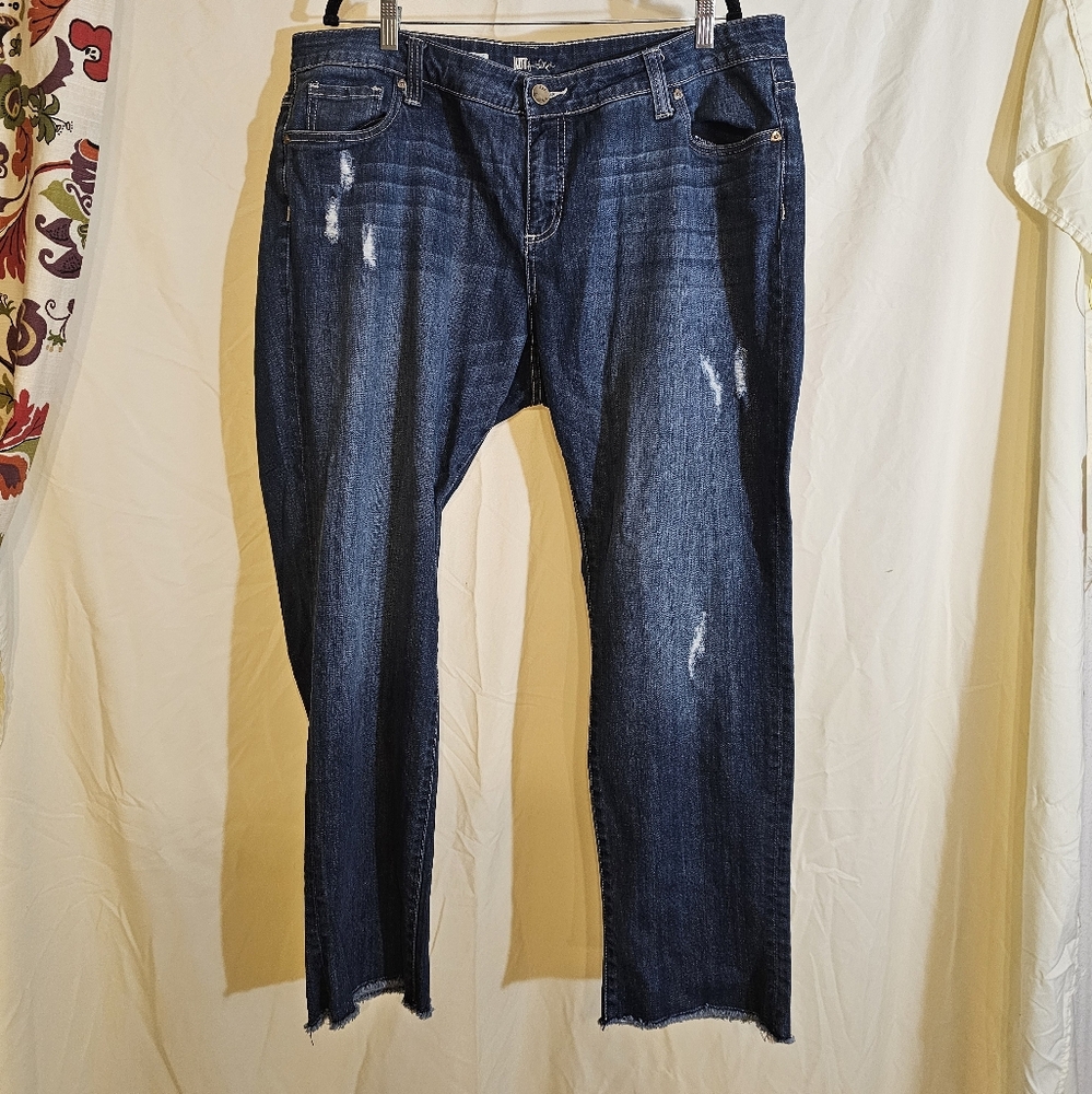 Kut from the Kloth Women's Straight Leg Jeans in Dark Blue Wash